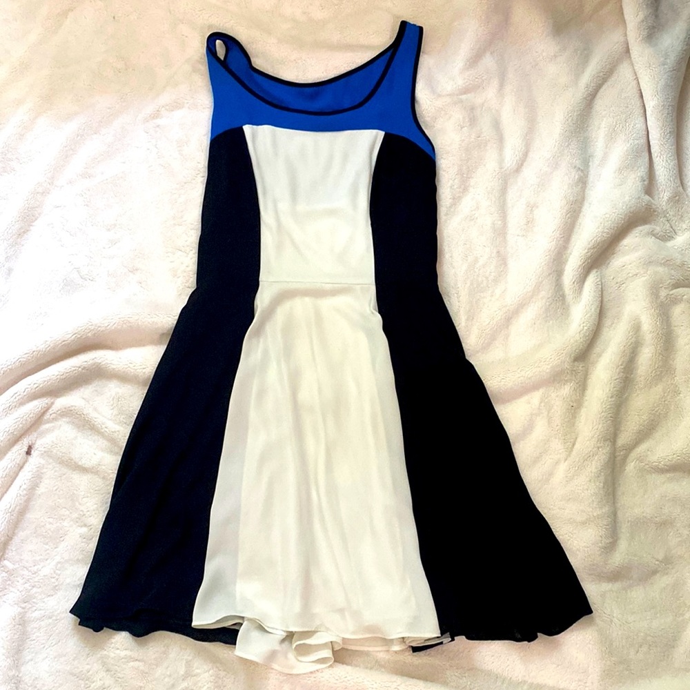 Blue and black dress